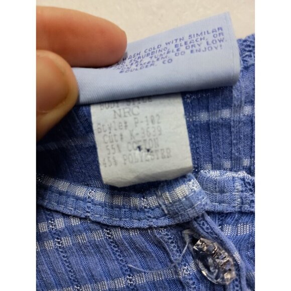 Fresh Produce Womens Cardigan Size Medium Blue Ribbed Lagenlook Button Front - Picture 6 of 9